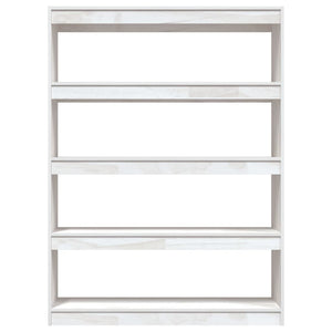 Βιβλιοθήκη/Διαχωριστικό Χώρου Λευκό 100x30x135,5 εκ Ξύλο Πεύκου