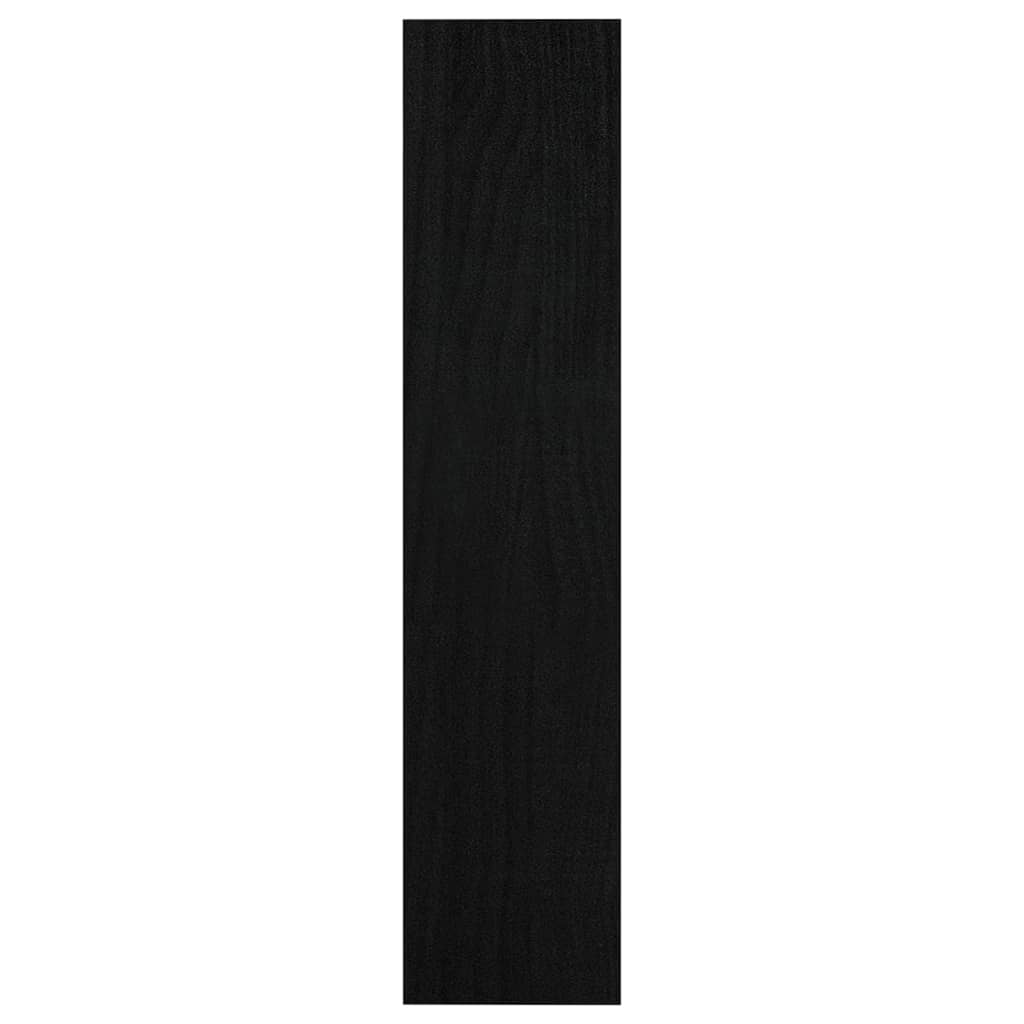 Βιβλιοθήκη/Διαχωριστικό Χώρου Μαύρο 100x30x135,5 εκ Ξύλο Πεύκου