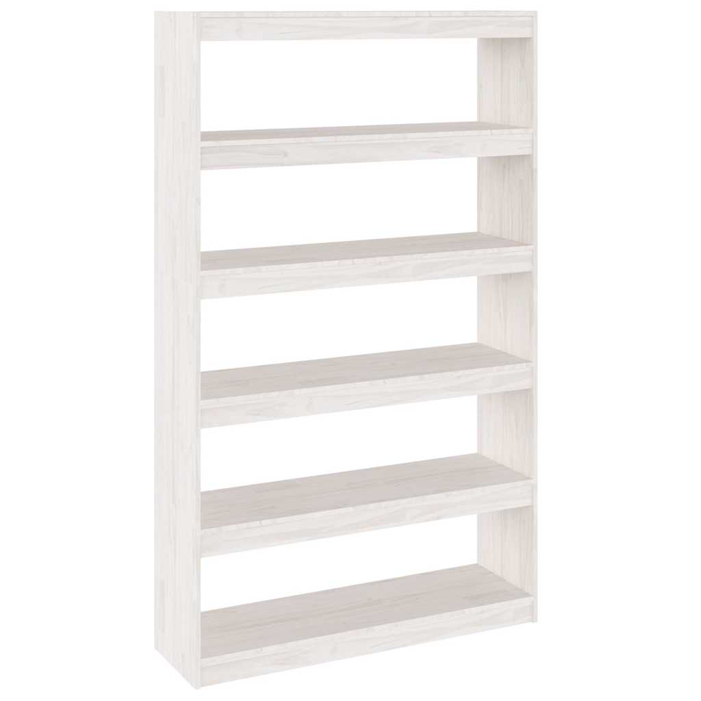 Βιβλιοθήκη/Διαχωριστικό Χώρου Λευκό 100x30x167,5 εκ Ξύλο Πεύκου