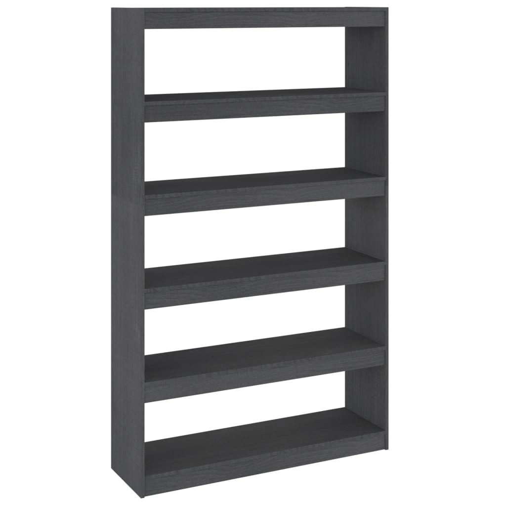 Βιβλιοθήκη/Διαχωριστικό Χώρου Γκρι 100x30x167,5 εκ. Ξύλο Πεύκου