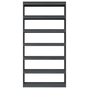 Βιβλιοθήκη/Διαχωριστικό Χώρου Γκρι 100x30x200 εκ. Ξύλο Πεύκου