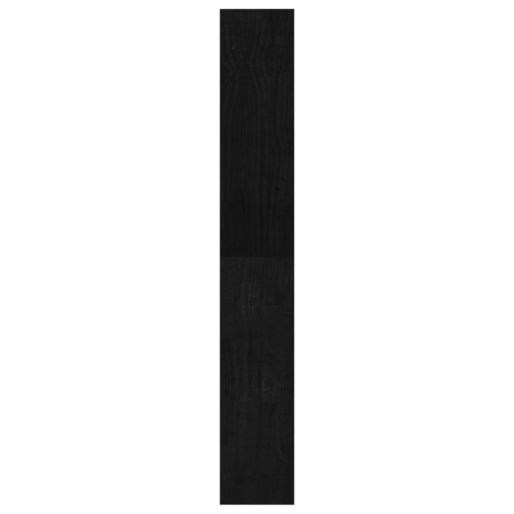 Βιβλιοθήκη/Διαχωριστικό Χώρου Μαύρο 100x30x200 εκ. Ξύλο Πεύκου - Pakobazaar