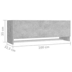 Ντουλάπα Γκρι Σκυροδέματος 100 x 32,5 x 35 εκ. από Επεξ. Ξύλο