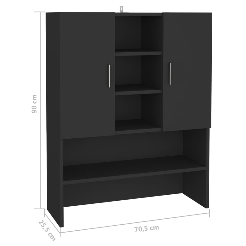 Ντουλάπι Πλυντηρίου Μαύρο 70,5 x 25,5 x 90 εκ. - Pakobazaar