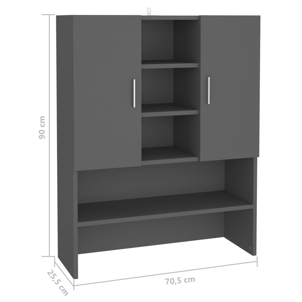 Ντουλάπι Πλυντηρίου Γκρι 70,5 x 25,5 x 90 εκ.