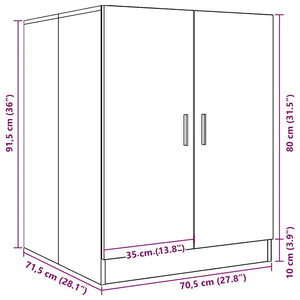 Ντουλάπι Πλυντηρίου Μαύρο 71 x 71,5 x 91,5 εκ.