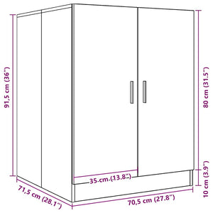 Ντουλάπι Πλυντηρίου Λευκό / Sonoma Δρυς 71 x 71,5 x 91,5 εκ.