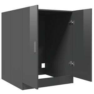 Ντουλάπι Πλυντηρίου Γυαλιστερό Γκρι 71 x 71,5 x 91,5 εκ.