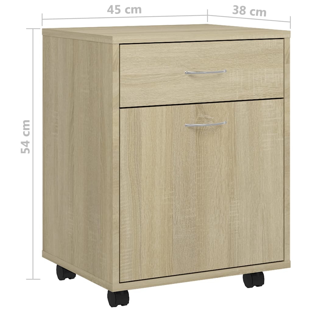Ντουλάπι Τροχήλατο Sonoma Δρυς 45 x 38 x 54 εκ. από Επεξ. Ξύλο
