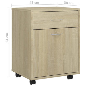 Ντουλάπι Τροχήλατο Sonoma Δρυς 45 x 38 x 54 εκ. από Επεξ. Ξύλο