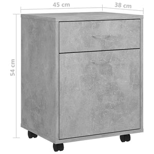 Ντουλάπι Τροχηλάτο Γκρι Σκυρ. 45 x 38 x 54 εκ. από Επεξ. Ξύλο