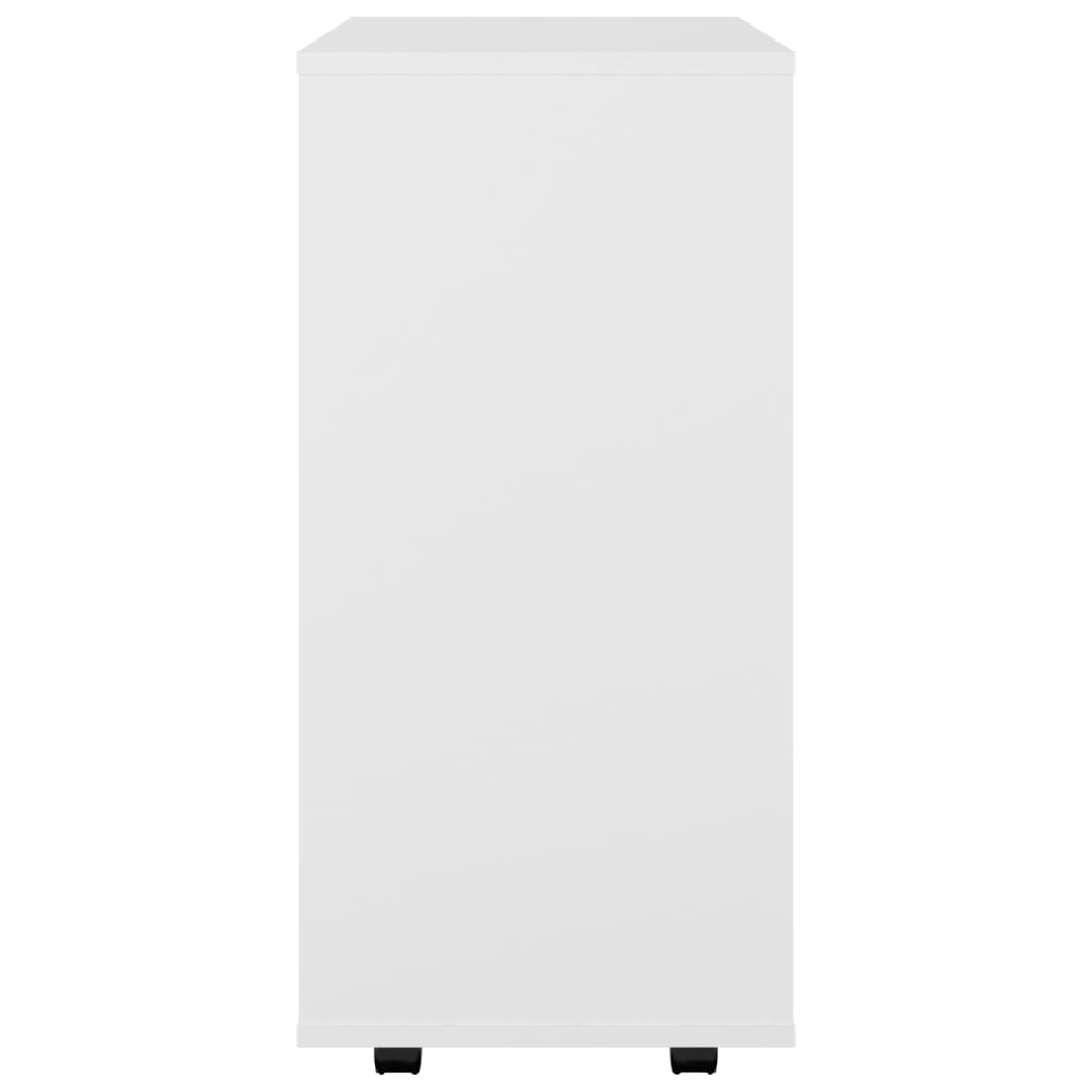 Ντουλάπι Τροχήλατο Λευκό 60 x 35 x 75 εκ. από Επεξ. Ξύλο - Pakobazaar