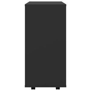 Ντουλάπι Τροχήλατο Μαύρο 60 x 35 x 75 εκ. από Επεξ. Ξύλο - Pakobazaar