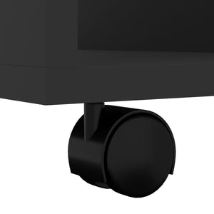 Ντουλάπι Τροχήλατο Μαύρο 60 x 35 x 75 εκ. από Επεξ. Ξύλο - Pakobazaar