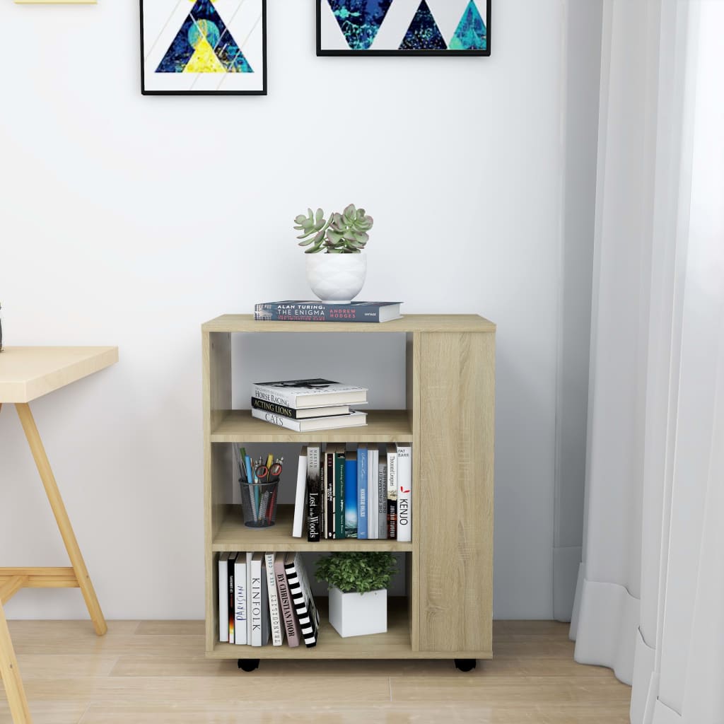 Ντουλάπι Τροχήλατο Sonoma Δρυς 60 x 35 x 75 εκ. από Επεξ. Ξύλο