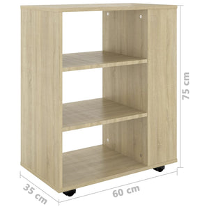 Ντουλάπι Τροχήλατο Sonoma Δρυς 60 x 35 x 75 εκ. από Επεξ. Ξύλο