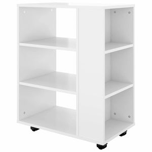 Ντουλάπι Τροχήλατο Γυαλιστ. Λευκό 60x35x75 εκ. από Επεξ. Ξύλο