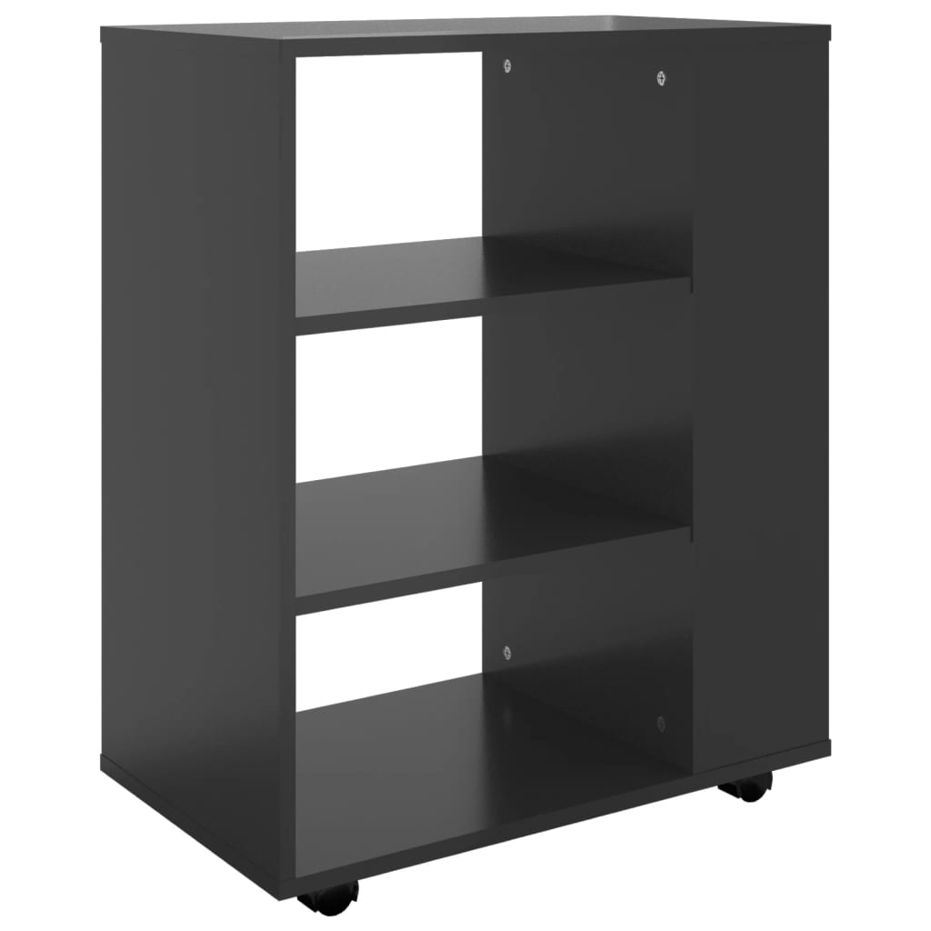 Ντουλάπι Τροχήλατο Γυαλιστ. Μαύρο 60x35x75 εκ. από Μοριοσανίδα