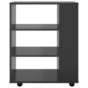 Ντουλάπι Τροχήλατο Γυαλιστ. Μαύρο 60x35x75 εκ. από Μοριοσανίδα