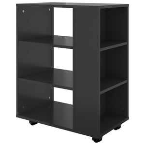 Ντουλάπι Τροχήλατο Γυαλιστ. Μαύρο 60x35x75 εκ. από Μοριοσανίδα