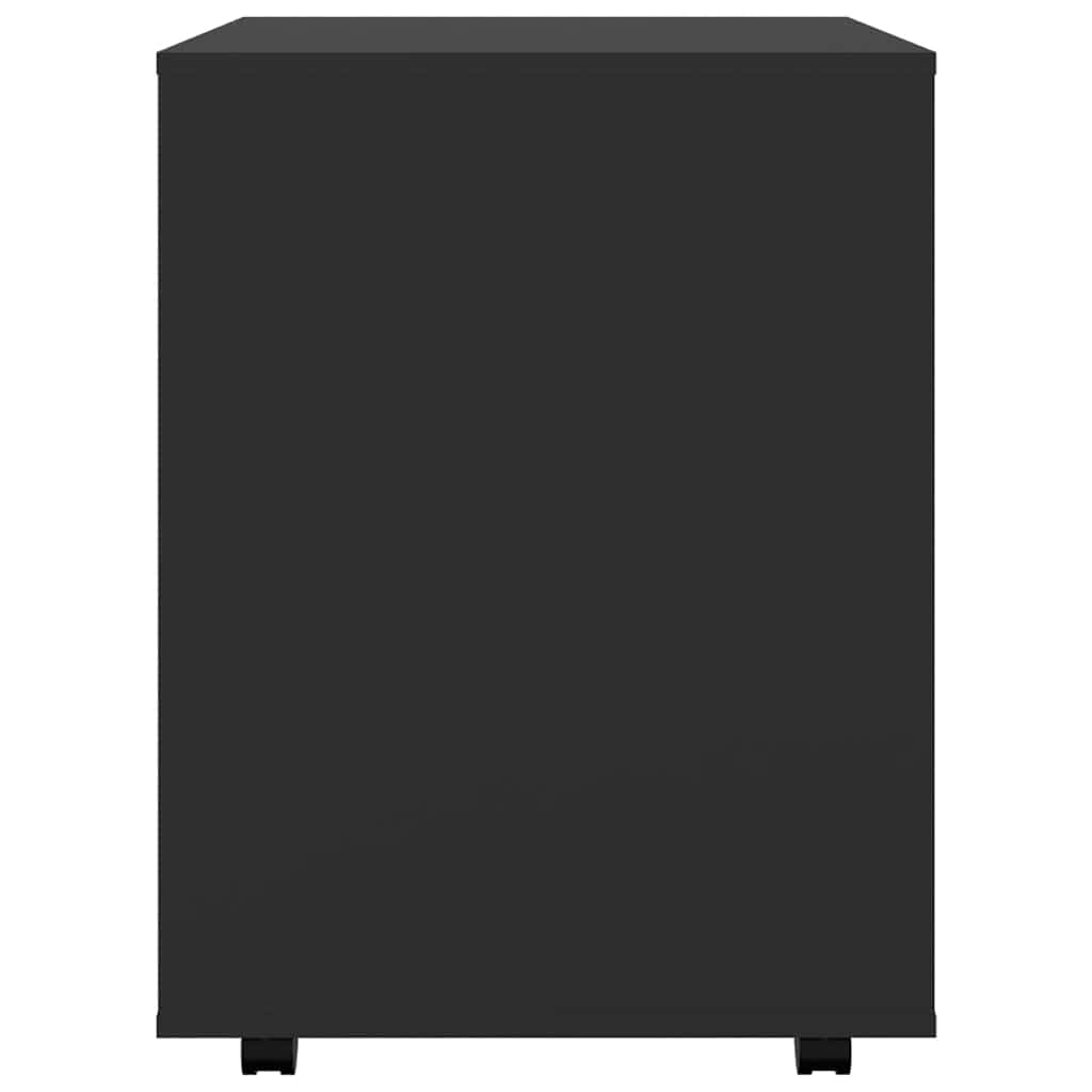 Ντουλάπι Τροχήλατο Μαύρο 60 x 53 x 72 εκ. από Επεξ. Ξύλο