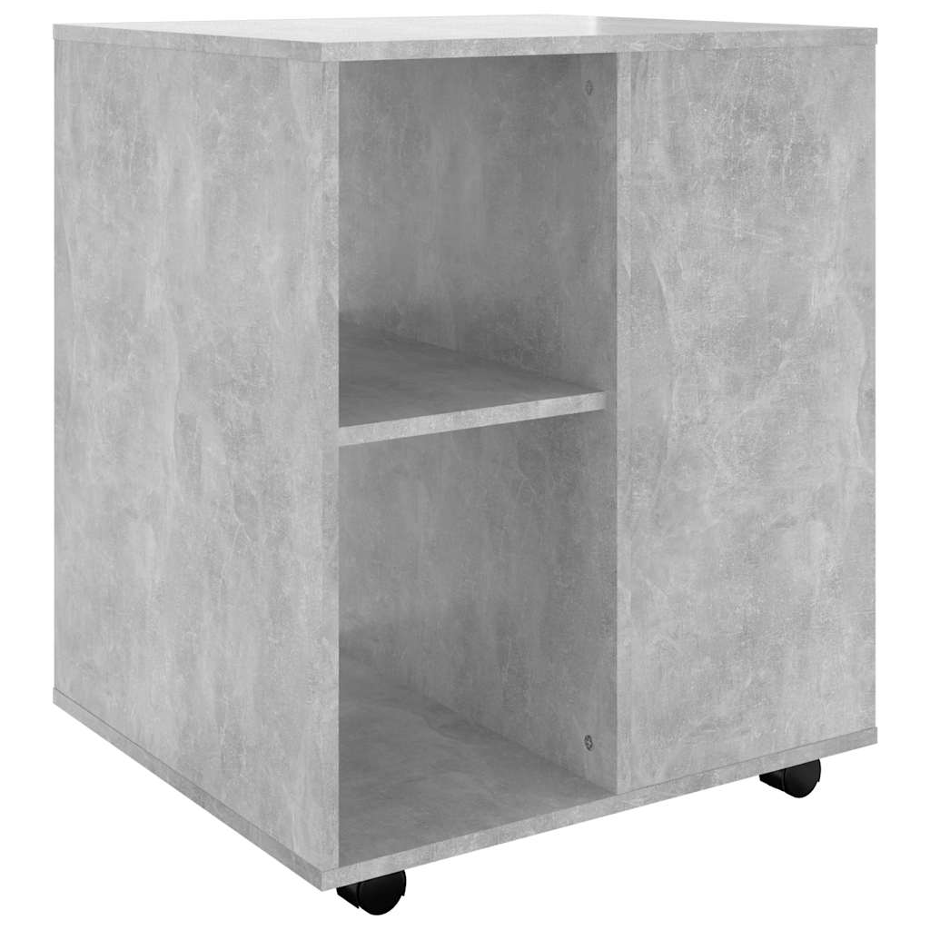 Ντουλάπι Τροχήλατο Γκρι Σκυροδέματος 60x53x72 εκ. Επεξ. Ξύλο - Pakobazaar