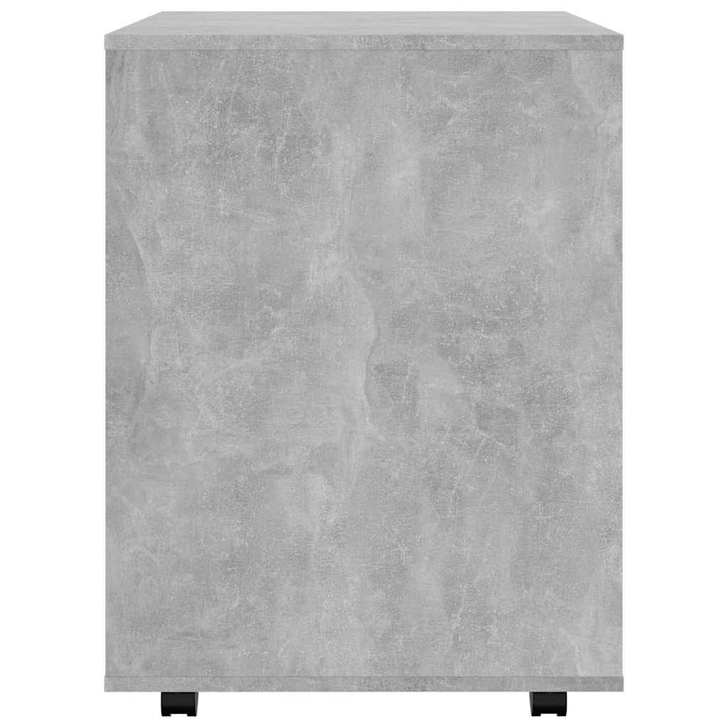 Ντουλάπι Τροχήλατο Γκρι Σκυροδέματος 60x53x72 εκ. Επεξ. Ξύλο - Pakobazaar