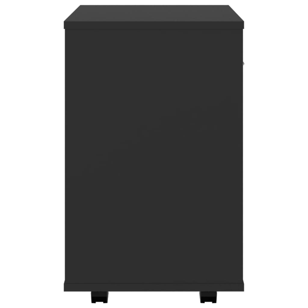 Ντουλάπι Τροχήλατο Μαύρο 46 x 36 x 59 εκ. από Επεξ. Ξύλο