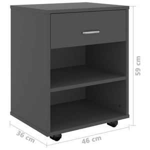 Ντουλάπι Τροχήλατο Γκρι 46 x 36 x 59 εκ. από Μοριοσανίδα - Pakobazaar