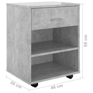 Ντουλάπι Τροχήλατο Γκρι Σκυρ. 46 x 36 x 59 εκ. από Επεξ. Ξύλο - Pakobazaar