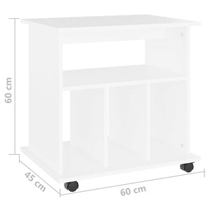 Ντουλάπι Τροχήλατο Λευκό 60 x 45 x 60 εκ. από Επεξ. Ξύλο