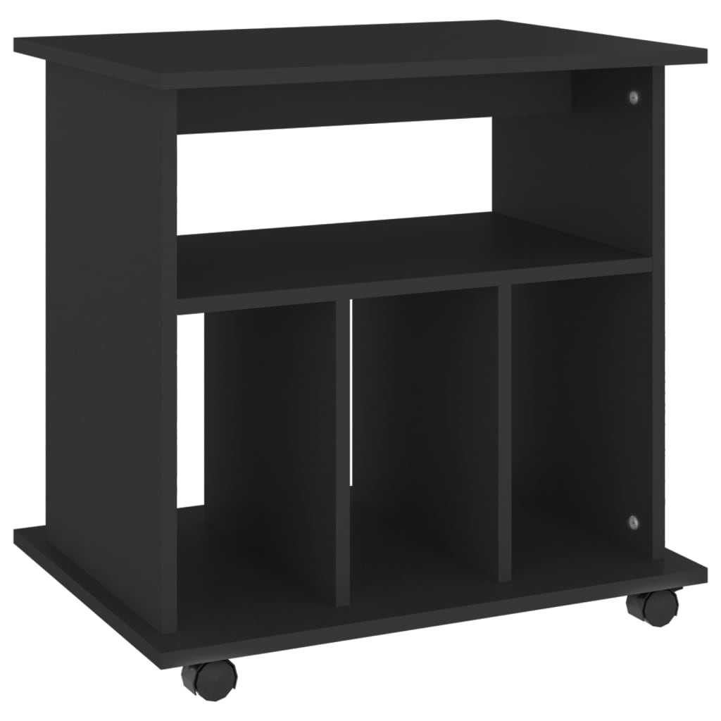 Ντουλάπι Τροχήλατο Μαύρο 60 x 45 x 60 εκ. από Επεξ. Ξύλο