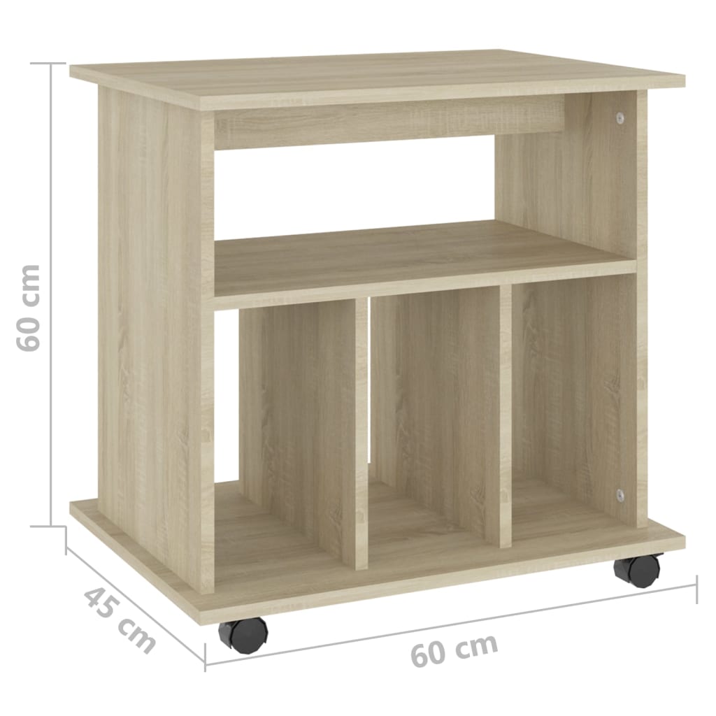 Ντουλάπι Τροχήλατο Sonoma Δρυς 60 x 45 x 60 εκ. από Επεξ. Ξύλο - Pakobazaar