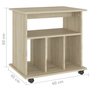 Ντουλάπι Τροχήλατο Sonoma Δρυς 60 x 45 x 60 εκ. από Επεξ. Ξύλο - Pakobazaar