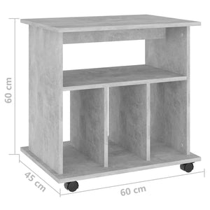 Ντουλάπι Τροχήλατο Γκρι Σκυρ. 60 x 45 x 60 εκ. από Επεξ. Ξύλο - Pakobazaar
