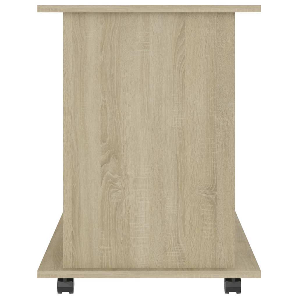 Ντουλάπι Τροχήλατο Λευκό/Sonoma Δρυς 60x45x60 εκ. Μοριοσανίδα