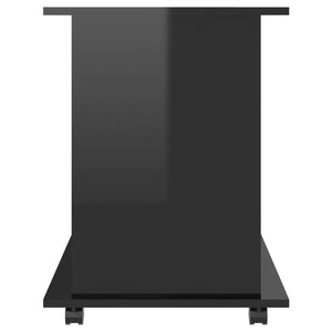Ντουλάπι Τροχήλατο Γυαλιστ. Μαύρο 60x45x60 εκ. από Μοριοσανίδα