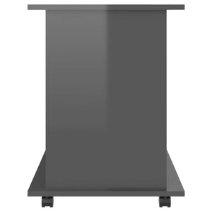 Ντουλάπι Τροχήλατο Γυαλιστ. Γκρι 60x45x60 εκ. από Μοριοσανίδα