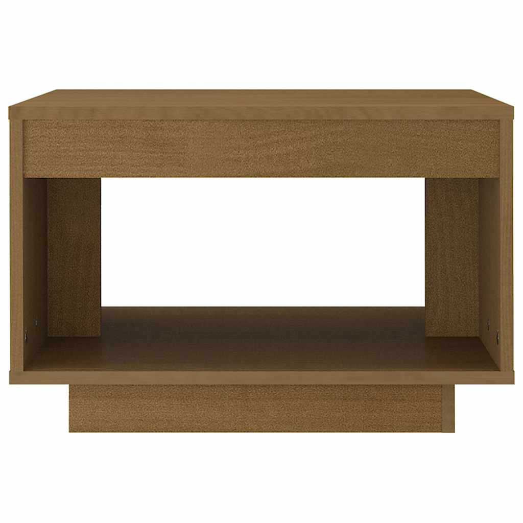 Τραπεζάκι Σαλονιού Καφέ Μελί 50x50x33,5 εκ. Μασίφ Ξύλο Πεύκου