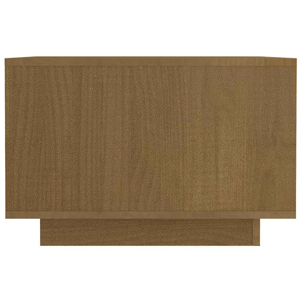 Τραπεζάκι Σαλονιού Καφέ Μελί 50x50x33,5 εκ. Μασίφ Ξύλο Πεύκου