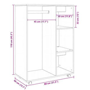 Ντουλάπα Γκρι Σκυροδέματος 80 x 40 x 110 εκ. από Επεξ. Ξύλο - Pakobazaar