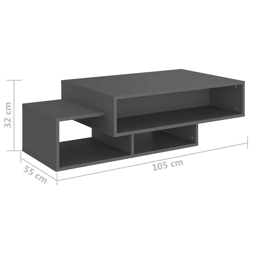 Τραπεζάκι Σαλονιού Γκρι 105 x 55 x 32 εκ. από Μοριοσανίδα