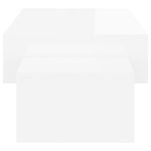 Τραπεζάκι Σαλονιού Γυαλιστερό Λευκό 105x55x32 εκ. Επεξ. Ξύλο