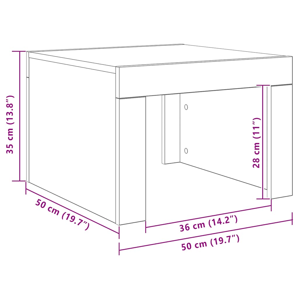 Τραπεζάκι Σαλονιού Λευκό 50x50x35 εκ. από Επεξεργασμένο Ξύλο - Pakobazaar