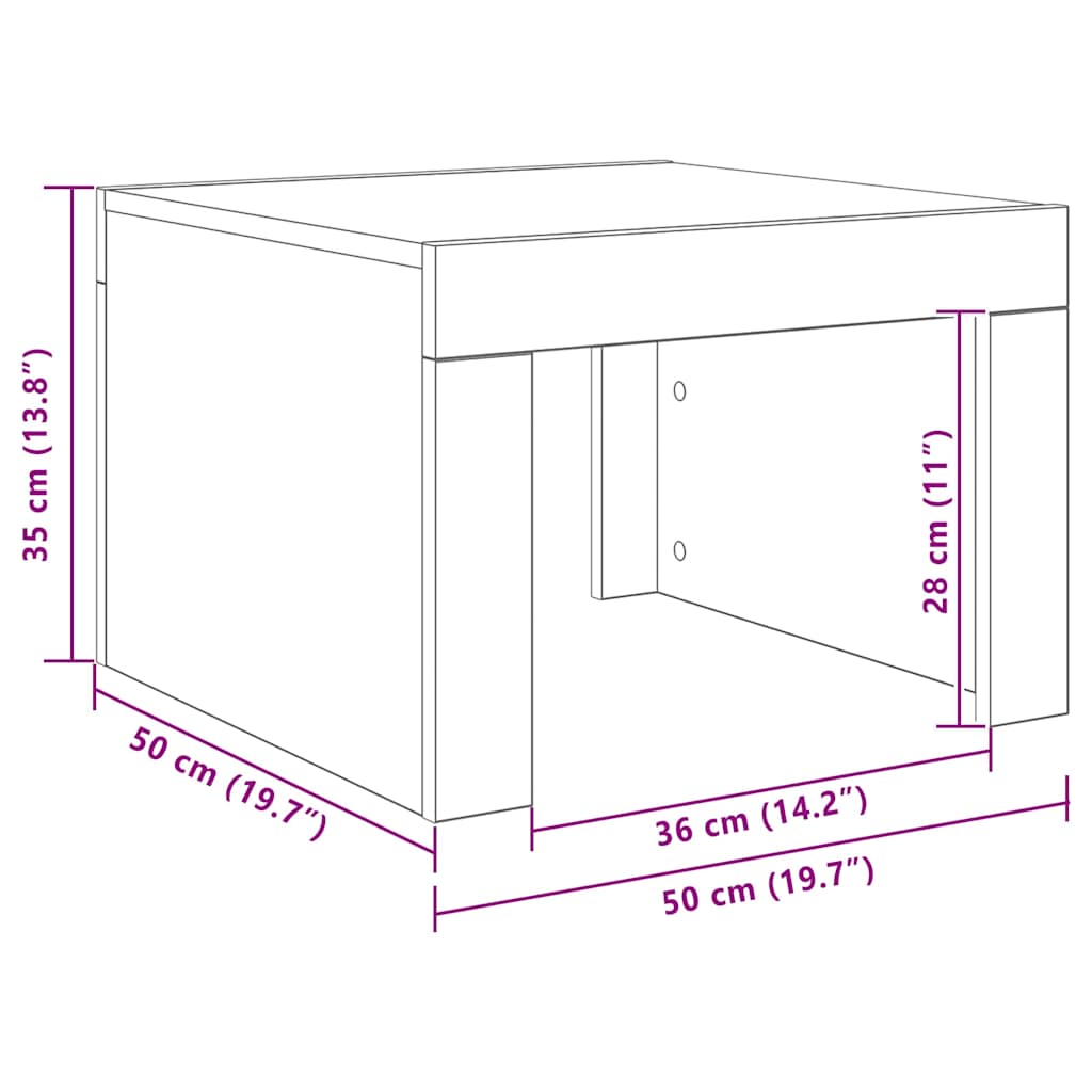 Τραπεζάκι Σαλονιού Sonoma Δρυς 50x50x35 εκ. Επεξεργασμένο Ξύλο - Pakobazaar
