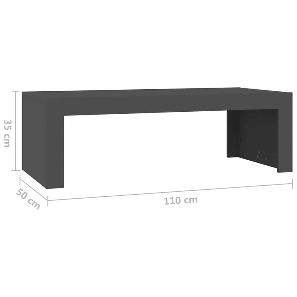 Τραπεζάκι Σαλονιού Γκρι 110 x 50 x 35 εκ. από Μοριοσανίδα - Pakobazaar