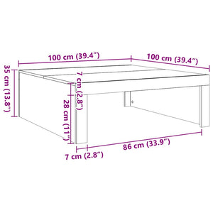 Τραπεζάκι Σαλονιού Μαύρο 100x100x35 εκ. από Επεξ. Ξύλο