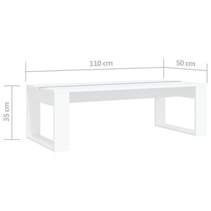 Τραπεζάκι Σαλονιού Λευκό 110 x 50 x 35 εκ. Επεξεργασμένο Ξύλο
