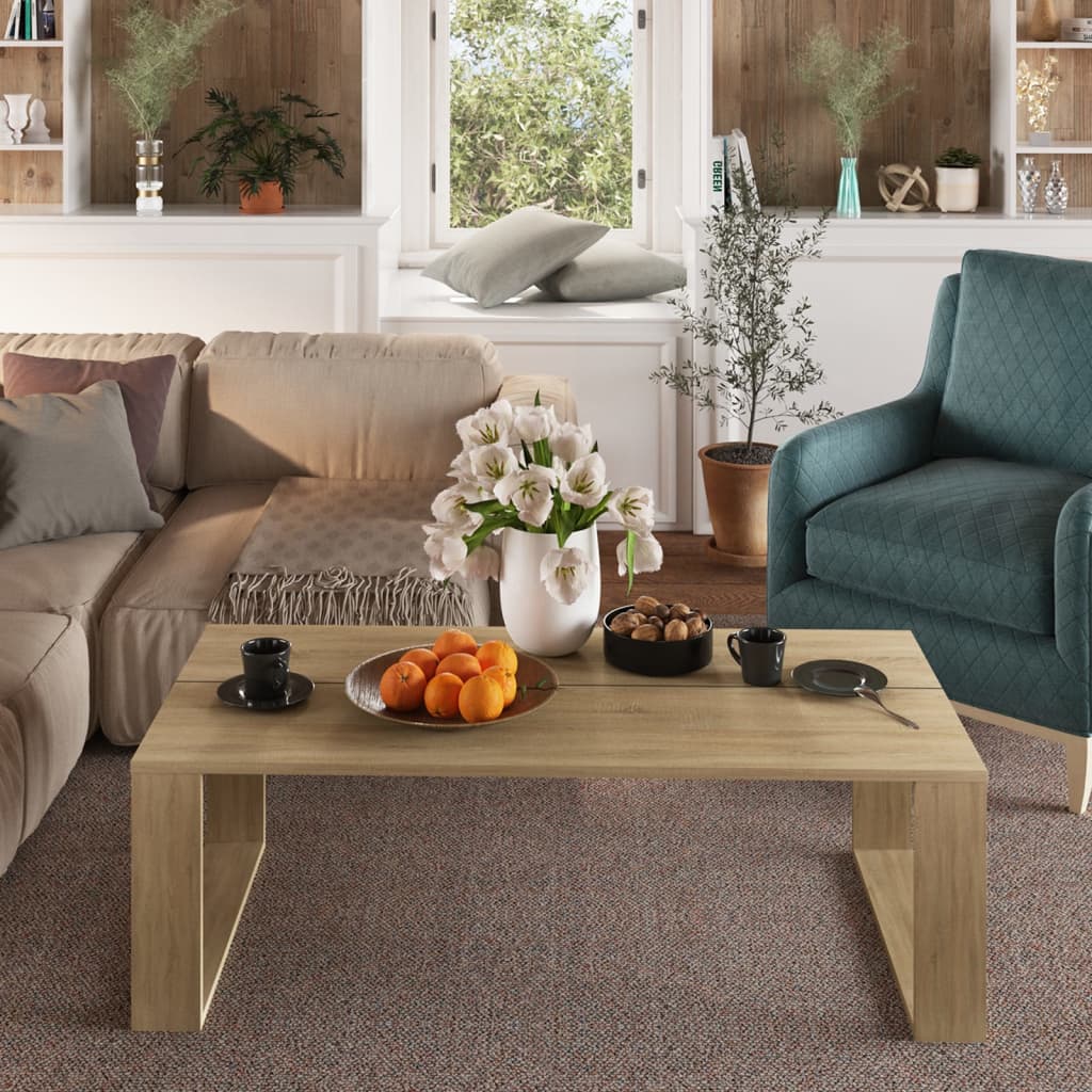 Τραπεζάκι Σαλονιού Sonoma Δρυς 110x50x35 εκ. Επεξεργασμένο Ξύλο