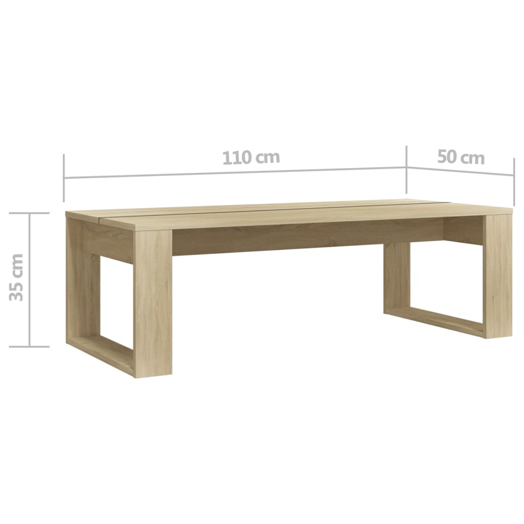 Τραπεζάκι Σαλονιού Sonoma Δρυς 110x50x35 εκ. Επεξεργασμένο Ξύλο